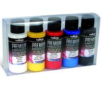 Createx Vallejo – Set de peinture Vallejo Premium Color – 5 couleurs opaques 60 ml