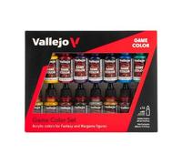 Vallejo Set de Peinture Acrylique Game Color Avancé. Kit de 16 Couleurs Finition Mate et Métallisée, Bouteilles de 18 ml avec Compte-Gouttes. Pour Figurines Fantaisie et Wargame