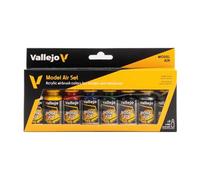 Vallejo Set de Peinture Acrylique Model Color - 8 Couleurs Mat pour Aérographe - Flacons de 18 Ml avec Compte-gouttes - Idéal pour Modélisme et Maquettes