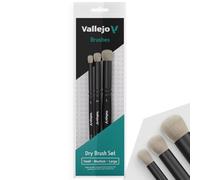 Vallejo Set de brosses Dry Brush B07990 – Poils naturels (S, M, L) – Multicolore