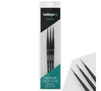 Createx Vallejo - Pinceaux de détail Definition Set - Fibres synthétiques - 4/0, 3/0, 2/0