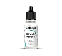 Vallejo Thinner Medium Diluent Incolore 18 ml pour Peinture Acrylique, Idéal pour Diluant et Mélange, Série