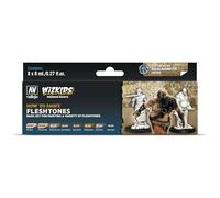 Vallejo- WizKids peintures fleshtones Kit Maquette, VAL80259, Coloris Assortis, 8 ML (Lot de 8)