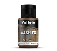 Vallejo Wash FX Peinture Acrylique Marron pour Effets de Ombres et Lumières, 35 ml, Idéal pour Modélisme et Figurines.