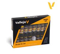 Vallejo Weathering Colors 71194, Set 16 Peintures Model Air 18ml Avec Vernis, Id