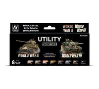 Vallejo World War II & World War III 070201 Lot de 8 Accessoires de modélisme 17 ML