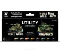 Createx Vallejo Kit de peinture pour modélisme World War II & III 070201 – Lot 8 x 17 ml
