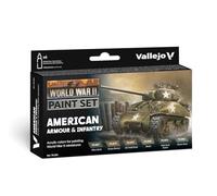 Vallejo WWII Lot de 6 peintures Armure américaine et Infanterie 17 ML