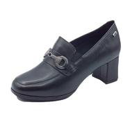 Valleverde 36566 Vitiello Noir Mocassins pour Femmes en Cuir à Talons Hauts, Noir , 40 EU