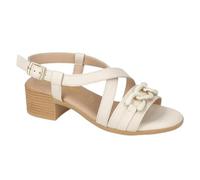 Valleverde 63012, Sandales Femme à Talons en Cuir, crème, 36 EU
