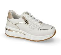 Valleverde Baskets femme V35301Z en cuir blanc ou dune chaussures décontractées confortables, légères et flexibles, idéales pour le printemps et l'été, Blanc, 36 EU