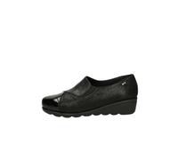 VALLEVERDE Chaussures Slip ON compensées Casual Femme VS10304 Cuir Noir Original AI 2024, Noir, 38 EU