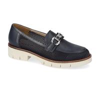 Valleverde Mocassins femme 17542 en cuir crème ou marine chaussures décontractées confortables, légères et flexibles, idéales pour le printemps et l'été, Marin., 38 EU