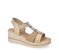 Valleverde Sandales Femme 55581 Cuir Platine ou Glace ou Bleu, Platine, 37 EU
