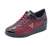 Valleverde VD204F Suede Bordeaux Sneakers Confort pour Femme en Naplak et Nubuck avec lacets, bordeaux, 36 EU
