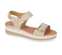 Valleverde VGL200AF Sandales pour femme en cuir beige ou blanc, chaussures décontractées confortables, légères et flexibles, idéales pour le printemps et l'été, beige, 36 EU
