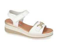 Valleverde VGL201AF Sandales pour femme en cuir beige ou blanc, chaussures décontractées confortables, légères et flexibles, idéales pour le printemps et l'été, Blanc, 35 EU