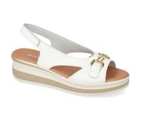 Valleverde VGL205AF Sandales pour femme en cuir beige ou blanc, chaussures décontractées confortables, légères et flexibles, idéales pour le printemps et l'été, Blanc, 38 EU