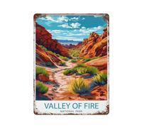 Valley of Fire State Park Nevada Desert Vibrant Landscape Ancient Rock Formations Décoration murale en métal Affiche moderne Décoration d'intérieur Art Maison Bar Boutique Décorations Vintage Panneau