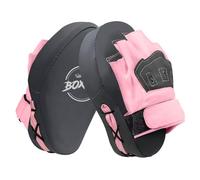 Valleycomfy Mitaines de Boxe incurvées en Similicuir, idéales pour Le karaté, Le Muay Thai, Le Sparring, Le Dojo, Les Arts Martiaux (Gris et Rose)