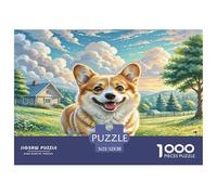 Vallhund suédois Jigsaw Puzzle 1000 Pièces Adapter Les Adultes Ou Les Familles Ensemble Jeu De Puzzle Cadeaux pour Adultes 100% Carton Recyclé Puzzle Décoratif 52x38cm/1000pcs