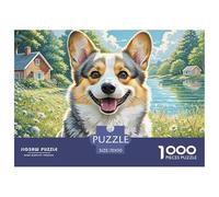 Vallhund suédois Puzzle 1000 Pièces Volumineuses Qualité Supérieure, Panorama, Jeu De Puzzle Difficile, Adapté Aux Hommes/Femmes, Adultes Et Personnes De Plus De 14 Ans 70x50cm/1000pcs
