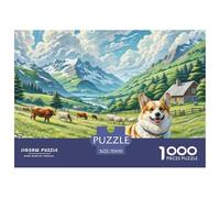 Vallhund suédois Puzzle Jeux Défi De 1000 Pièces Haute Qualité, Esthétique Panoramique, Jeu De Puzzle Difficile, Adapté Aux Hommes/Femmes, Adultes Et Personnes De Plus De 14 Ans 70x50cm/1000pcs
