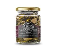 Valnerina Tartufi Truffes D'été Noire À Écailles | Truffe À Tranches, Lamelles, Carpaccio | Naturelle, Artisanale et Italienne Conservée Dans De L'huile D'olive Extra Vierge Evo | Pot 80 Gr.