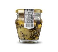 Valnerina Tartufi Truffes D'été Noire À Écailles | Truffe À Tranches, Lamelles, Carpaccio | Naturelle, Artisanale et Italienne Conservée Dans De L'huile D'olive Extra Vierge Evo | Pot 40 Gr.