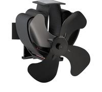 Valo VK000602 Ventilateur de poêle (ventilateur de cheminée pour tuyau de poêle, sans alimentation, silencieux, dimensions : 18 x 10,5 x 21,9 cm, rotation 60 degrés, noir)