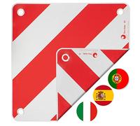 valonic Panneau de signalisation - 3en1 pour l'Italie, l'Espagne et le Portugal - 50x50cm, réfléchissant, pour camping-car, caravane, porte velo voiture