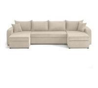 Valos - canapé panoramique en U - 7 places - convertible avec coffres - en velours côtelé