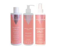 Valquer │Coffret Méthode Curly Shampoing 400 ml + masque 290 ml + après-shampoing 300 ml | Cheveux bouclés | Sans sulfates, sans sel | Boucles parfaites │Jusqu'à 96% d'origine naturelle