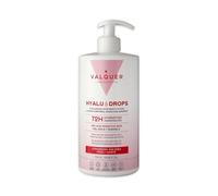Valquer Hyaludrops Crème Corps Hydratante Fraise et Karité. Lotion pour peaux sèches et sensibles, jusqu'à 72 heures d'hydratation nourrissante avec acide hyaluronique, niacinamide. 700 ml.
