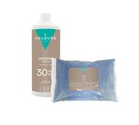 VALQUER Kit Décoloration Cheveux Professionnel Vegan Décoblue 500 g + Oxydant 30 Vol 9% 1000 ml, Éclaircissement Jusqu’à 6 Tons, Balayage, Mèches, Blond Polaire