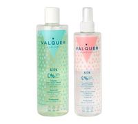 Valquer Laboratorios Paquet de cheveux pour enfants : shampooing et après-shampoing sans silicone, sans sulfate. Pour les enfants. Shampoing pour enfants