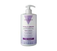 Valquer Hyaludrops Crème Corps Hydratante Noix de Coco et Coton. Lotion pour peaux sèches et sensibles, jusqu'à 72 heures d'hydratation nourrissante avec acide hyaluronique, niacinamide. 700 ml.