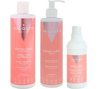 Valquer Profesional, Pack Méthode Bouclée Shampoing 400 Ml + Masque 290 Ml + Sérum 300 Ml Spécial Boucles, Cheveux Bouclés, Sans Sulfates, Sans Sel. Jusqu'à 96% D'origine Naturelle