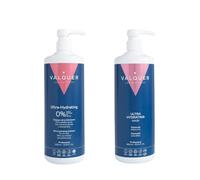 Valquer Profesional Pack Shampoing + Masque Effet Glace Ultra-hydratant. Sans sel. sans silicones. sans parabènes et sans sulfates. Cheveux secs - L. Simple. 2 Unité