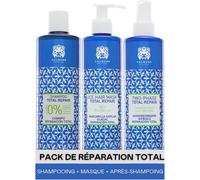 Valquer Professional Pack Total Repair Hair: Shampooing Zéro% 400 Ml + Masque Effet Glace 300 Ml + Revitalisant Biphasique 300 Ml. Cheveux Abîmés 1300 G (3 Unités)[Z2164]