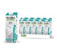 Valsoia, Boisson au soja sans sucre, boîte de 10 briques Tetra de 1000ml, 100% végétale, sans lactose ni gluten, riche en protéines végétales, idéale pour les végétaliens, les végétariens et cœliaque