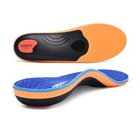 VALSOLE Semelles orthopédiques pour fasciite plantaire, soutien de la voûte plantaire, pour éperon calcanéen, pieds plats, douleurs aux pieds, semelles confortables pour homme et femme, orange