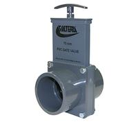 Valterra Vanne à Tirette avec Broche en Acier Inoxydable, 2X manchons à Coller, 75 mm, Gris