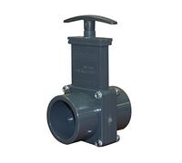 Valterra vanne guillotine en acier inoxydable, 2 x manchons Ø 50 mm Ø 50 mm gris