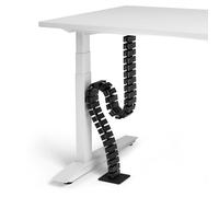VALU Passe câble de Bureaux Max 125 cm - Stable & Flexi. + maillon chaîne magnét. - Range câble de bur. à Hauteur régl. & Fixes - Pieds Acier & Patins caout. Antidérapants
