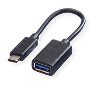 Value 11999030 Câble USB 3.1, Type C vers Prise A Femelle 0,15 m Noir