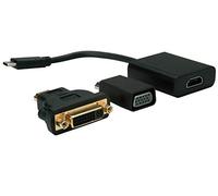 Value 12993229 Display Adaptateur, USB Type C sur VGA + HDMI + DVI Noir