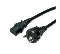 VALUE 19.99.1024 câble électrique Noir 1,8 m Prise d'alimentation type E+F Coupleur C13