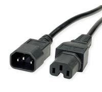 Value 19.99.1122 Câble électrique Noir 1,8 M Coupleur C14 Coupleur C1