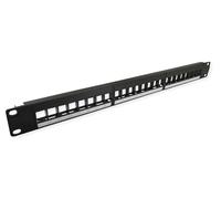 VALUE 19“ keystone module carrier, 24 ports, 1U, 3-part, unshielded, black